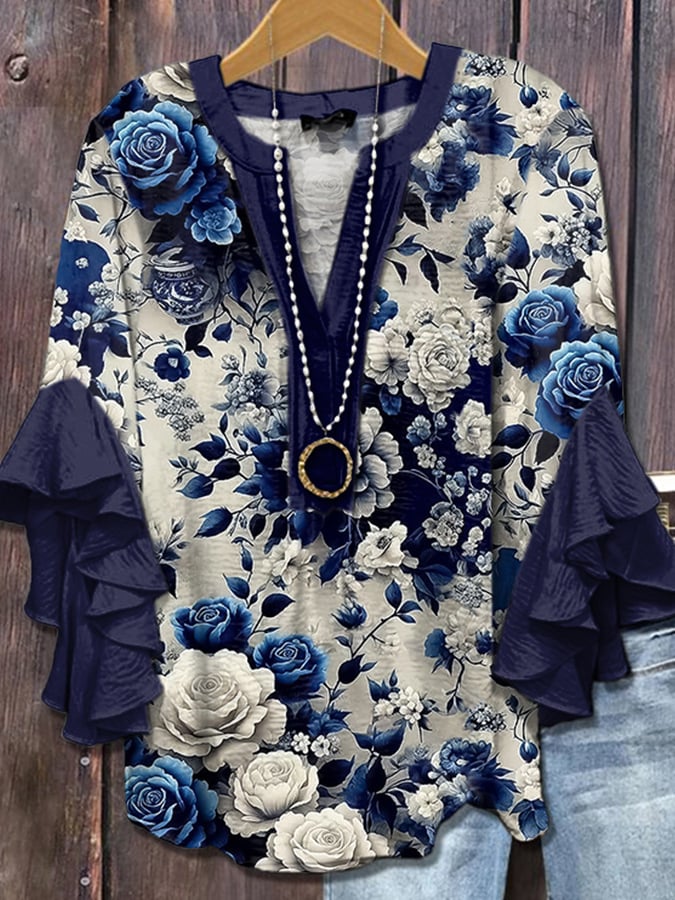 Evelyn Rose™ | Midnight Bloom Blouse