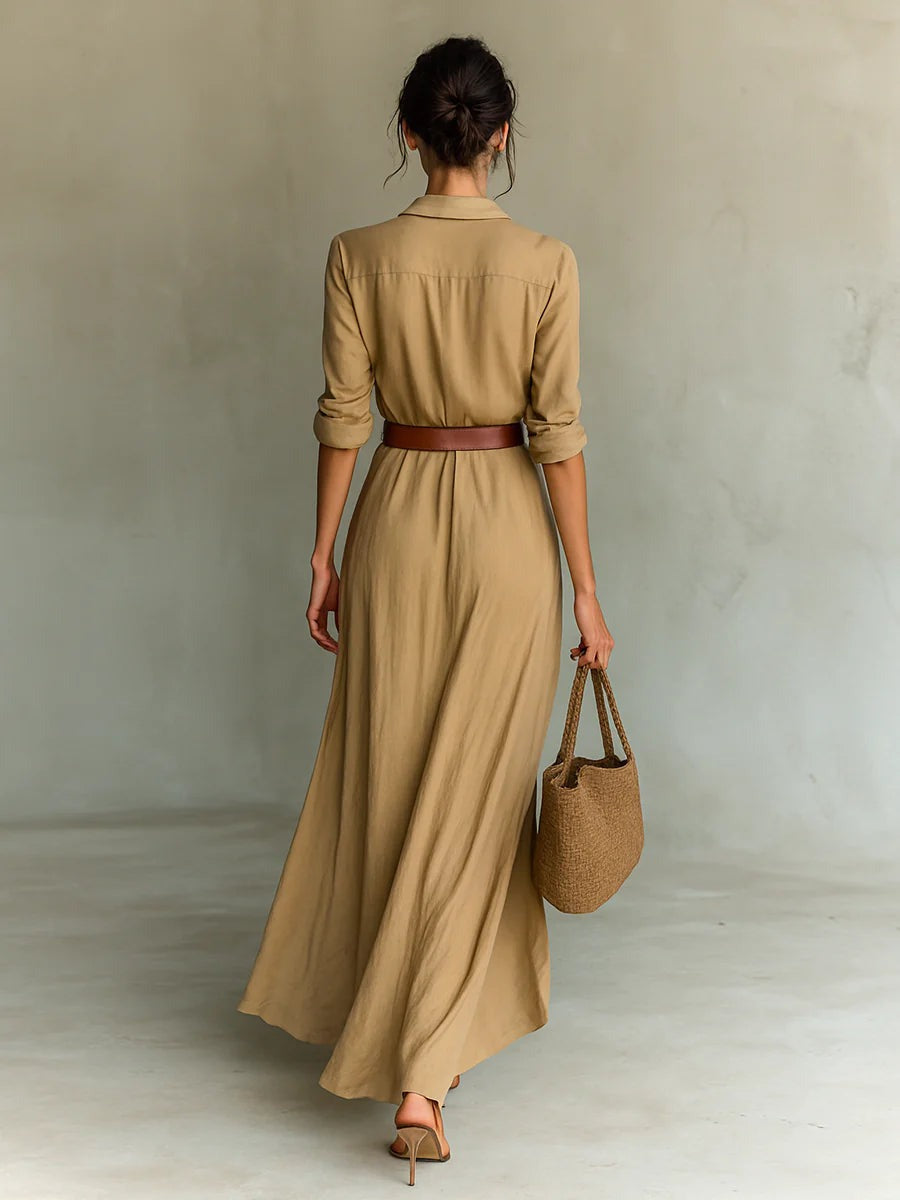 Serena™ | Long Belted Maxi Dress