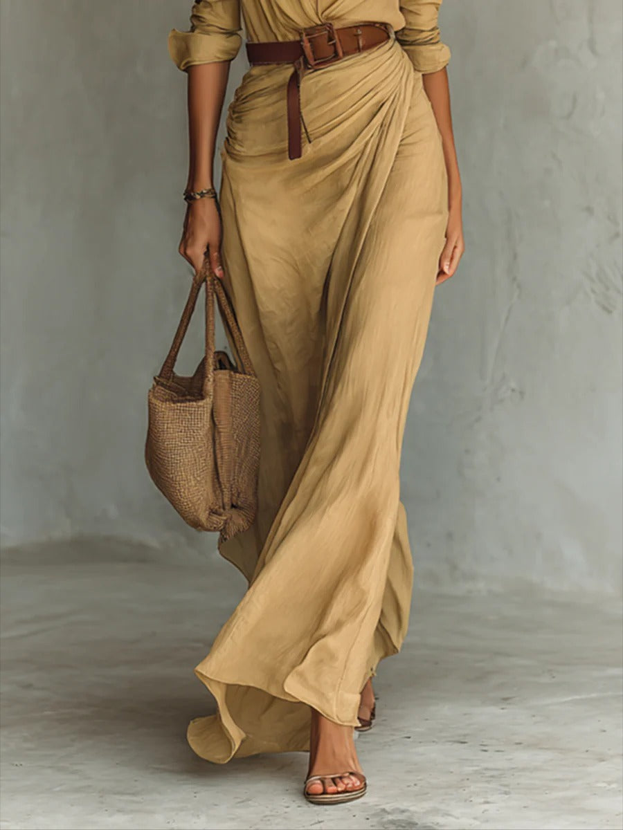 Serena™ | Long Belted Maxi Dress