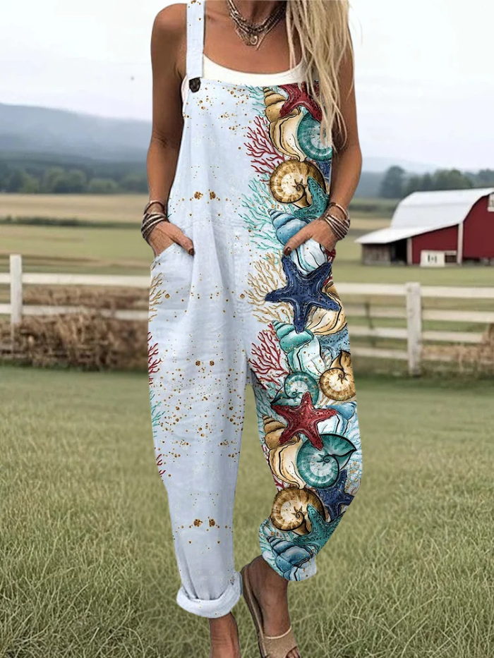 Ginny | Underwater Starfish Pattern Jumpsuit