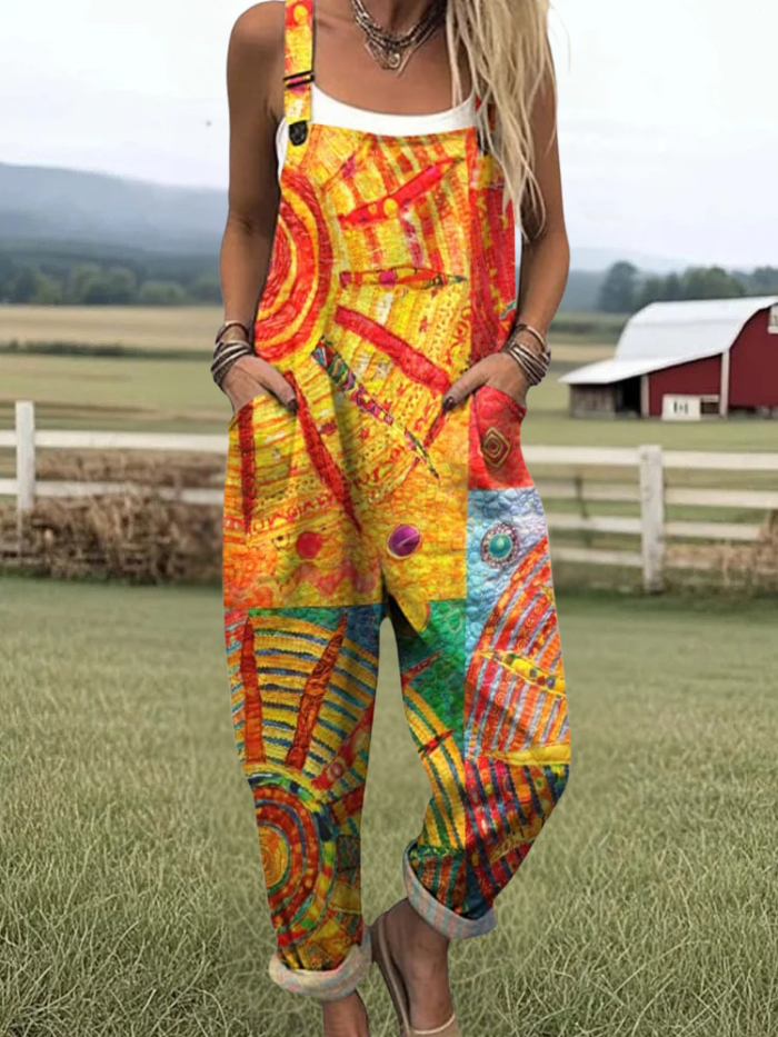 Emmylou | Abstract Sun Art Jumpsuit