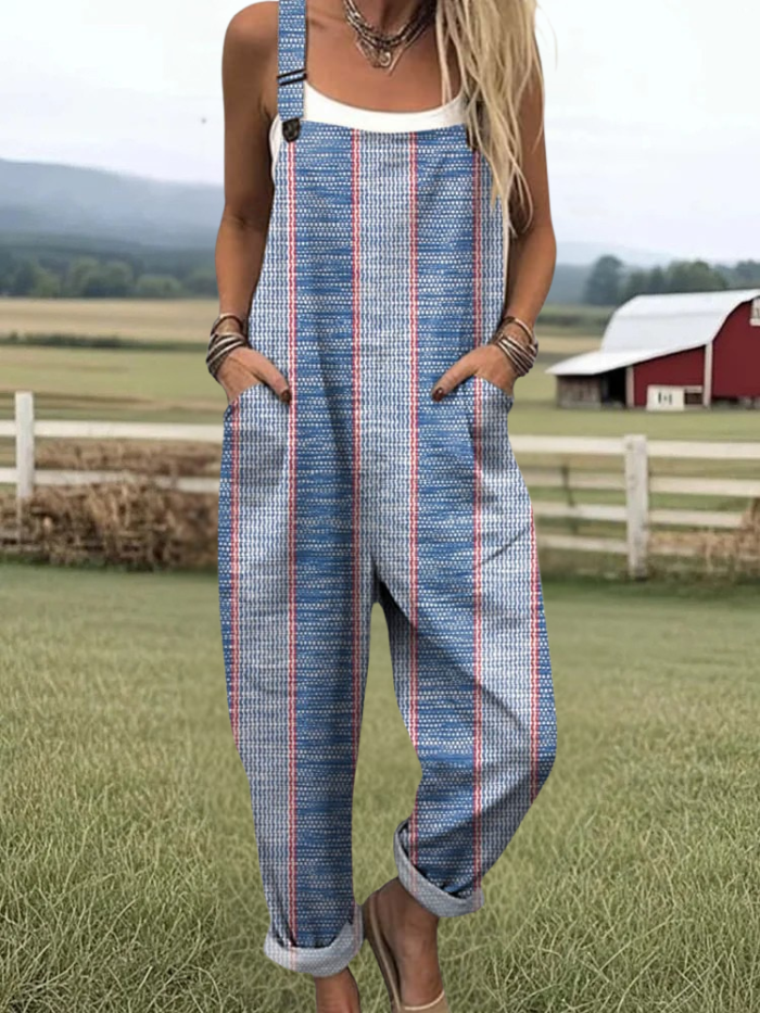 Faith | Stripe Print Casual Jumpsuit
