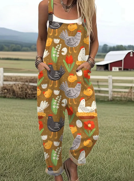 Christina | Chicken Art Jumpsuit