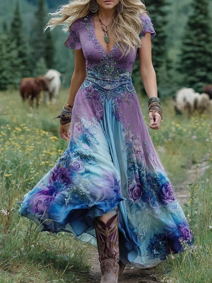 Everly™ - Bohemian Wildflower Maxi Dress