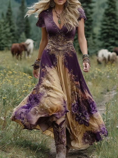 Everly™ - Bohemian Wildflower Maxi Dress