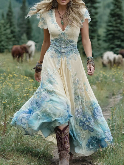 Everly™ - Bohemian Wildflower Maxi Dress