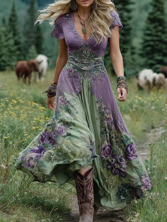 Everly™ - Bohemian Wildflower Maxi Dress