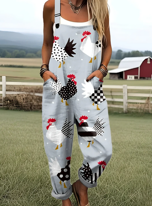 Carla | Chicken Art Jumpsuit